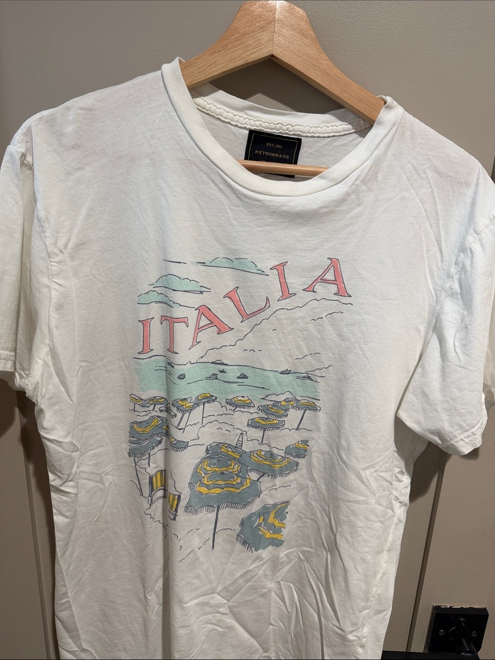 RetroBrand Italia Graphic Short-Sleeve Tee - White
